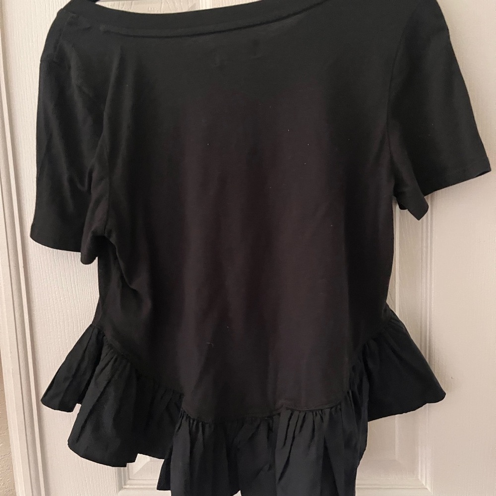 Maeve by Anthropologie Black Peplum Top